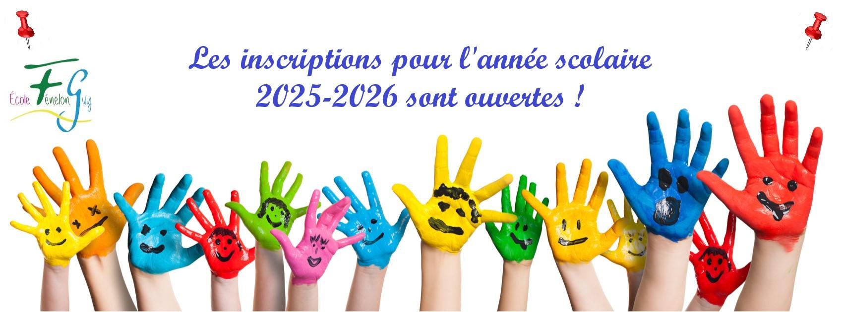 Inscriptions 2025 2026